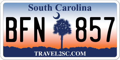 SC license plate BFN857