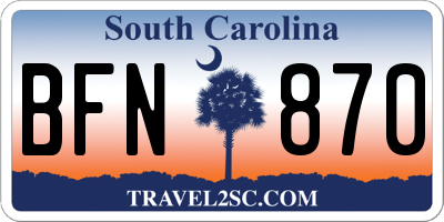 SC license plate BFN870