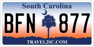 SC license plate BFN877