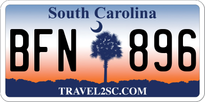 SC license plate BFN896