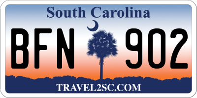SC license plate BFN902