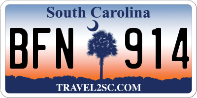 SC license plate BFN914