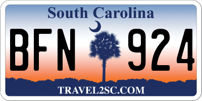 SC license plate BFN924