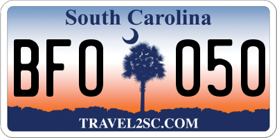 SC license plate BFO050