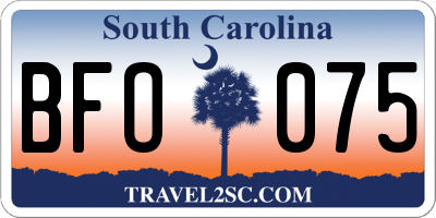 SC license plate BFO075