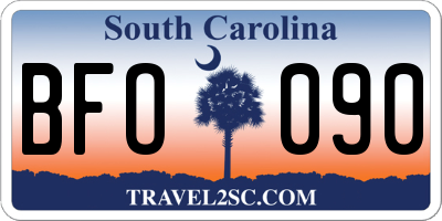 SC license plate BFO090