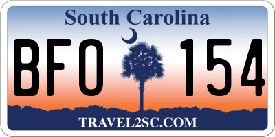 SC license plate BFO154