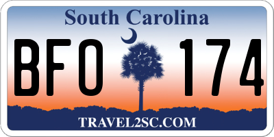 SC license plate BFO174