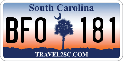 SC license plate BFO181