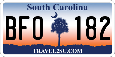 SC license plate BFO182