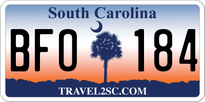 SC license plate BFO184