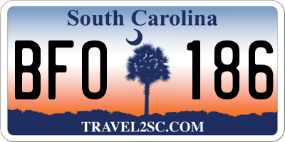 SC license plate BFO186