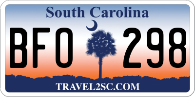 SC license plate BFO298