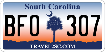 SC license plate BFO307