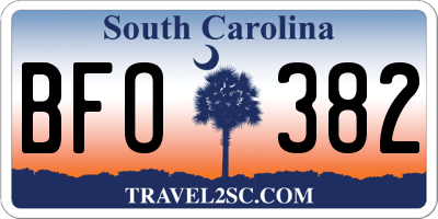 SC license plate BFO382