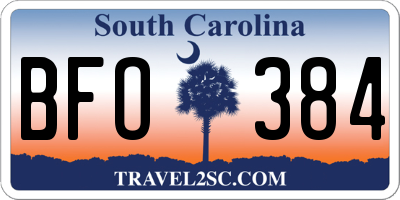 SC license plate BFO384