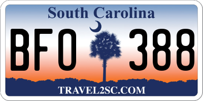 SC license plate BFO388