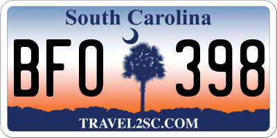 SC license plate BFO398
