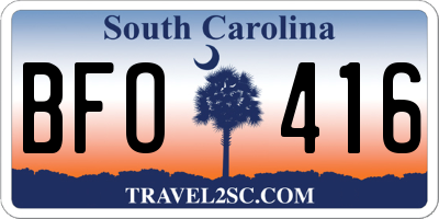 SC license plate BFO416