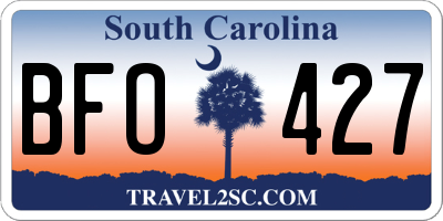 SC license plate BFO427