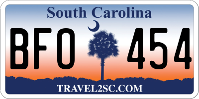 SC license plate BFO454