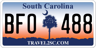 SC license plate BFO488