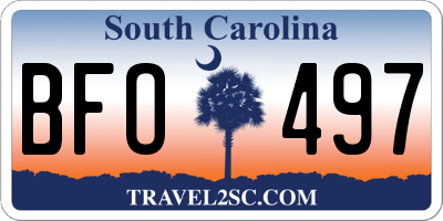SC license plate BFO497