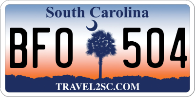 SC license plate BFO504