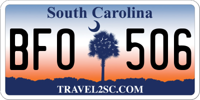 SC license plate BFO506