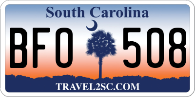 SC license plate BFO508