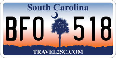 SC license plate BFO518