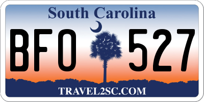 SC license plate BFO527