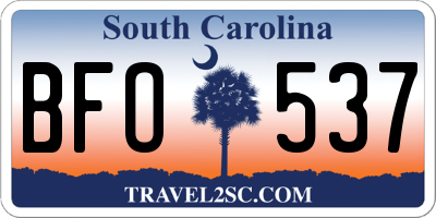 SC license plate BFO537