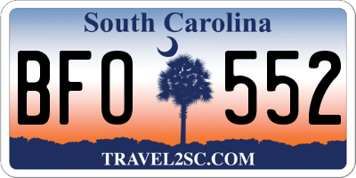 SC license plate BFO552