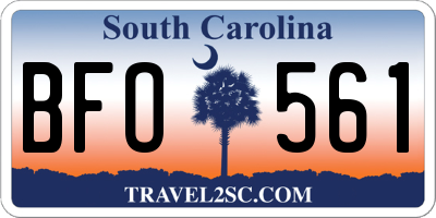 SC license plate BFO561