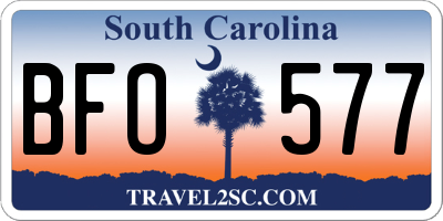 SC license plate BFO577