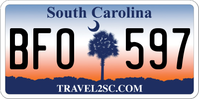 SC license plate BFO597