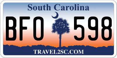 SC license plate BFO598