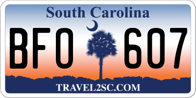 SC license plate BFO607