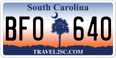 SC license plate BFO640