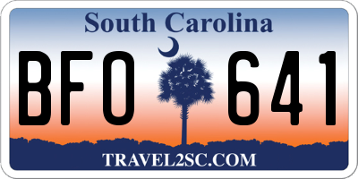 SC license plate BFO641