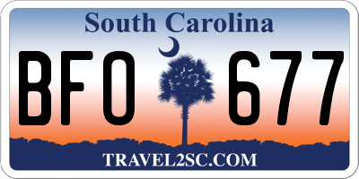 SC license plate BFO677