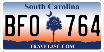 SC license plate BFO764