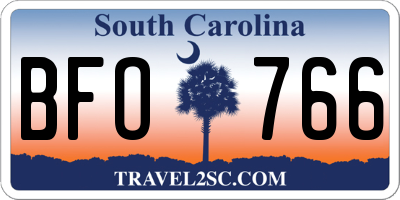 SC license plate BFO766