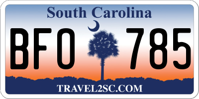 SC license plate BFO785