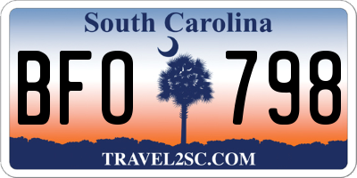 SC license plate BFO798