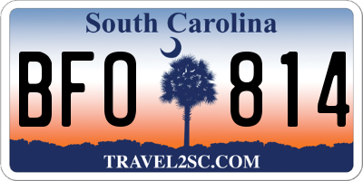 SC license plate BFO814