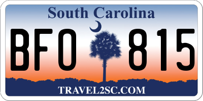 SC license plate BFO815