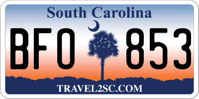 SC license plate BFO853