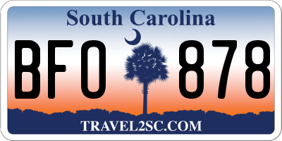 SC license plate BFO878